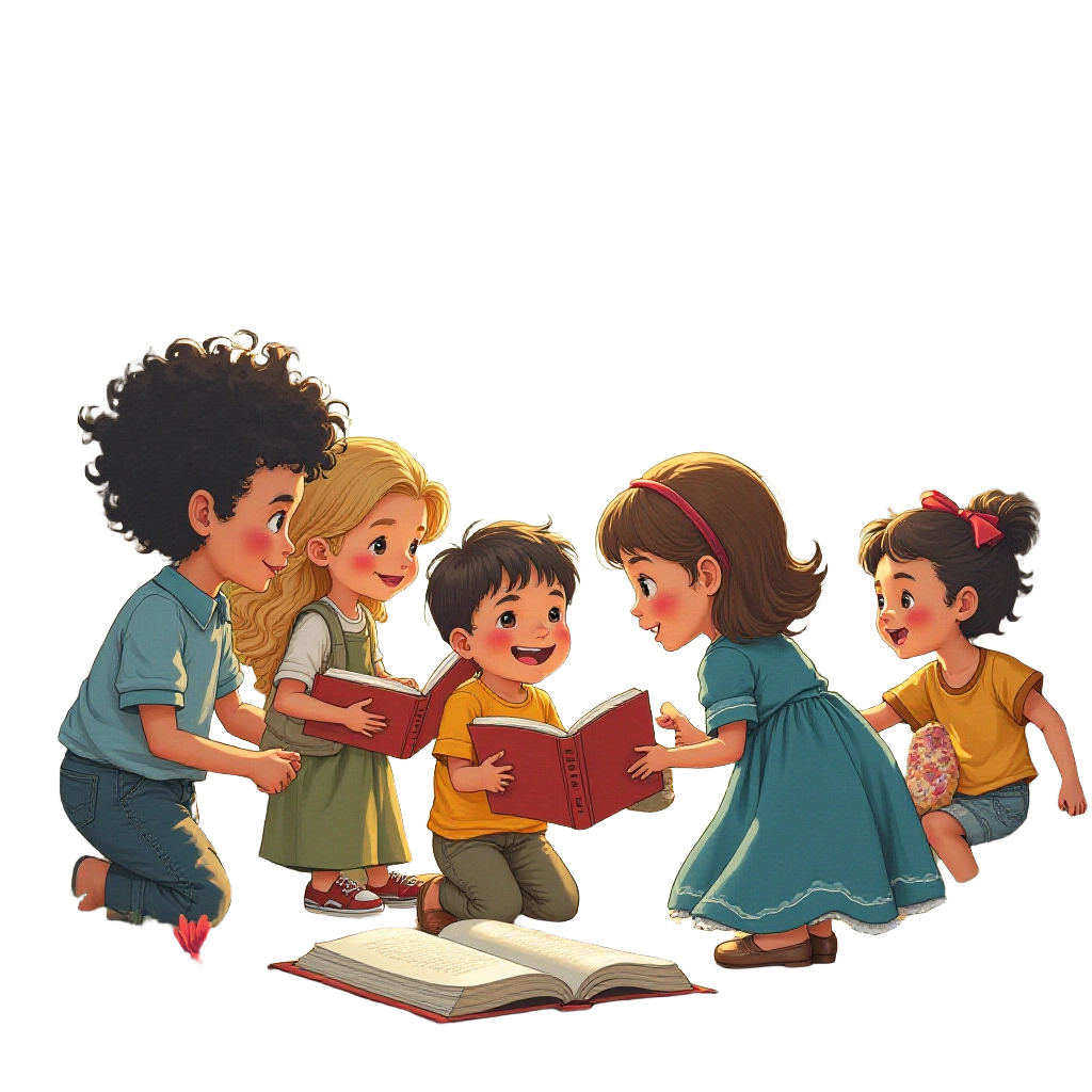 Children Reading Together